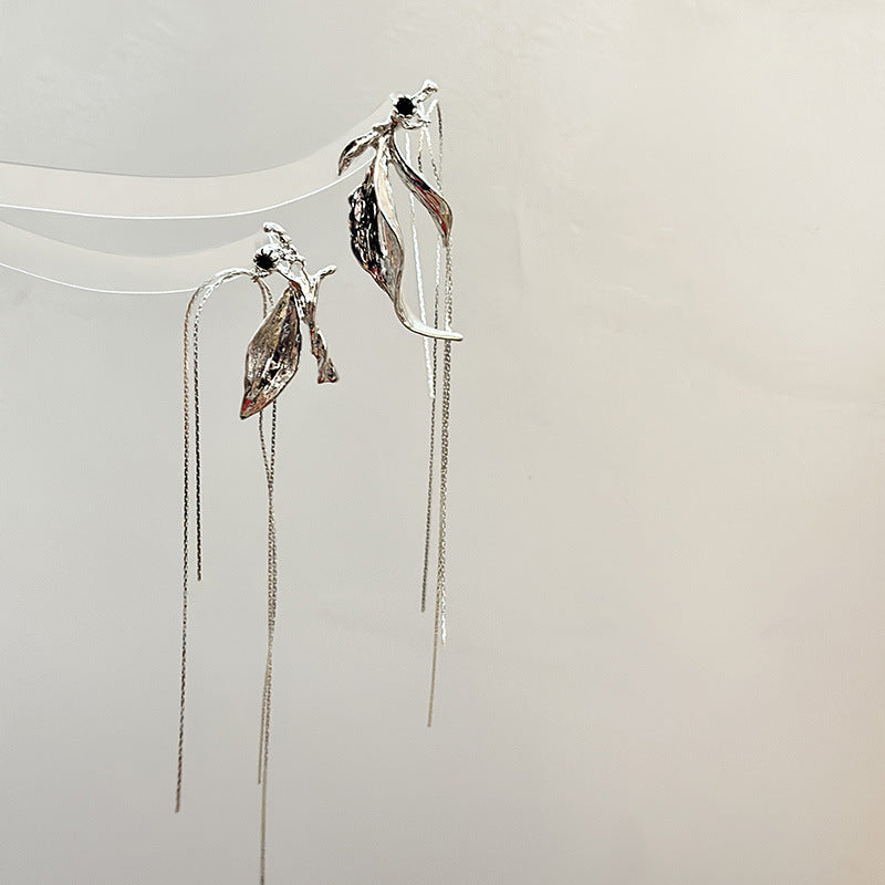 Silver plated petal earrings