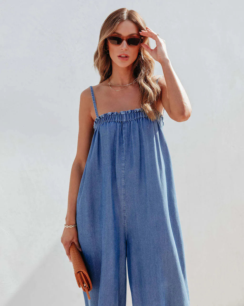 Women's Suspender Wide-leg Jumpsuit