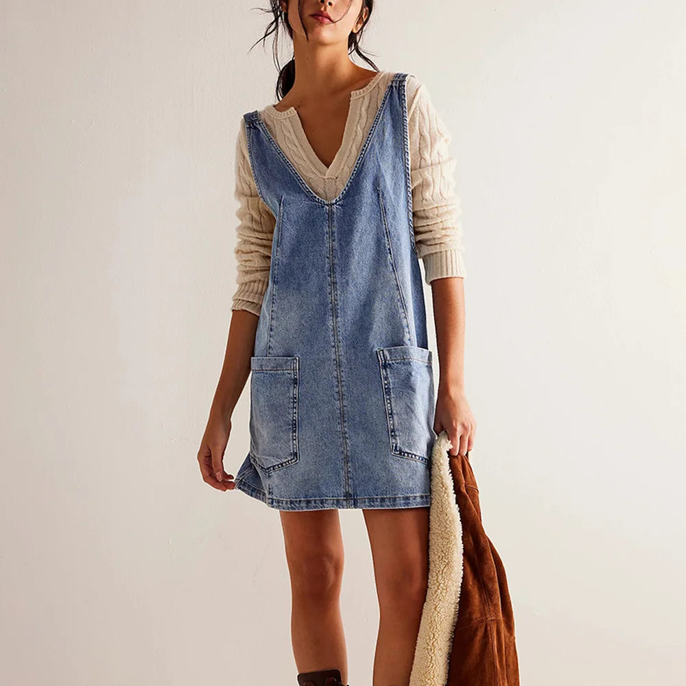 overall short dress Miu Dress
