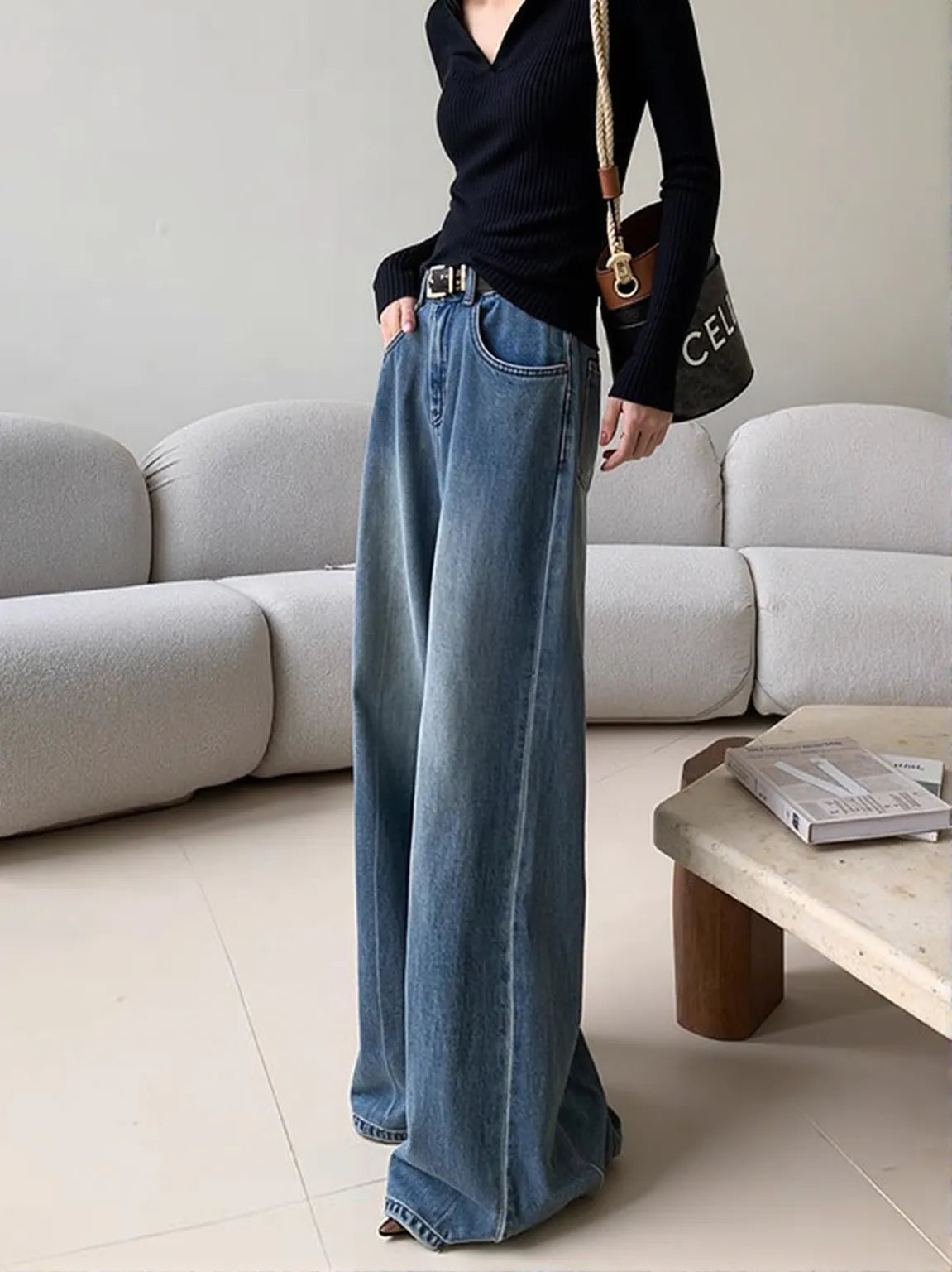 Unique Trendy Loose Wide-Leg Jeans for Women
