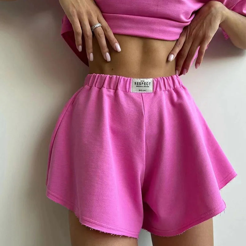Short-sleeved T-shirt and wide-leg shorts two-piece set