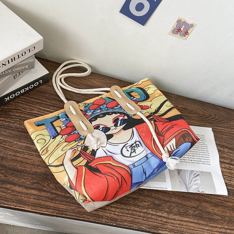 Fashion canvas shoulder bag large capacity portable tote bag | IFAUN