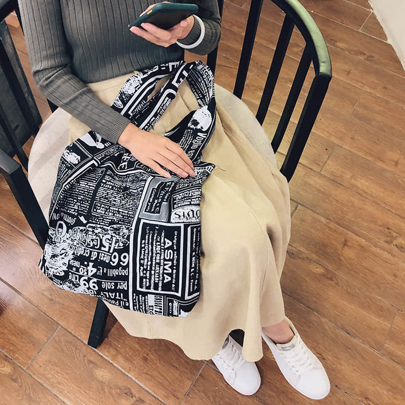 Retro leopard print shoulder bag women fashion simple portable canvas bag | IFAUN