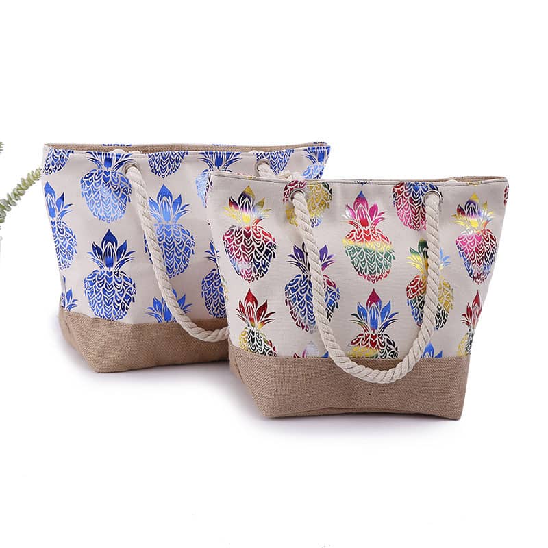 Simple pineapple print tote shopping bag | IFAUN