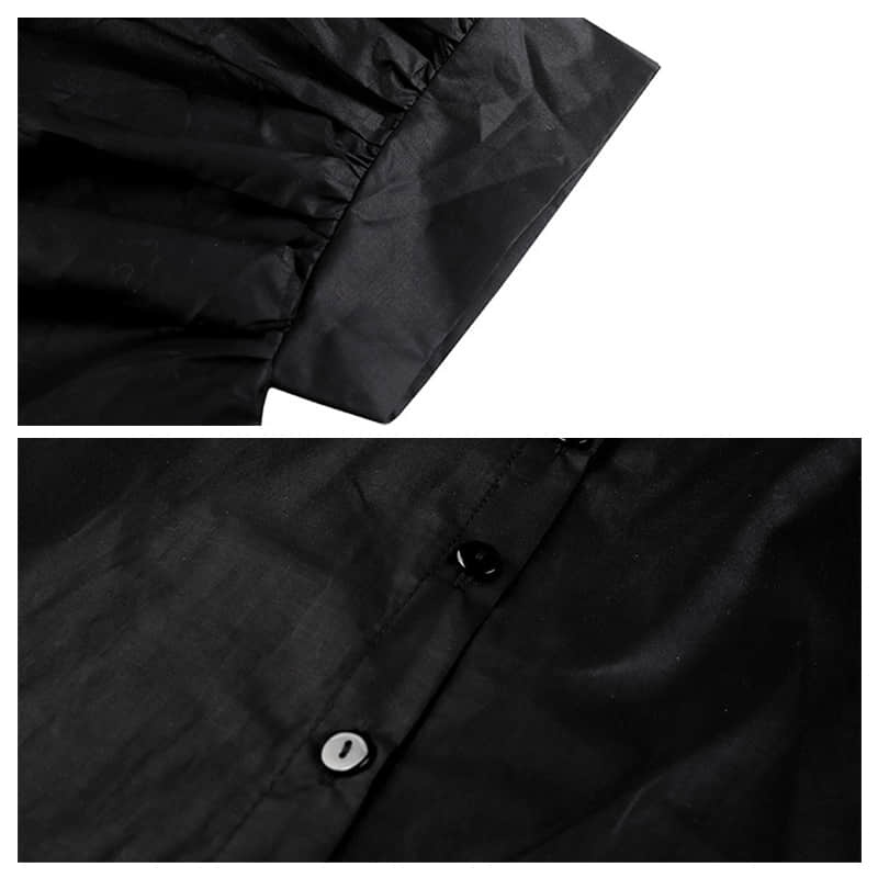 Fashion Lapel Shirt Women's Front Short Back Long Short Sleeve Top | IFAUN