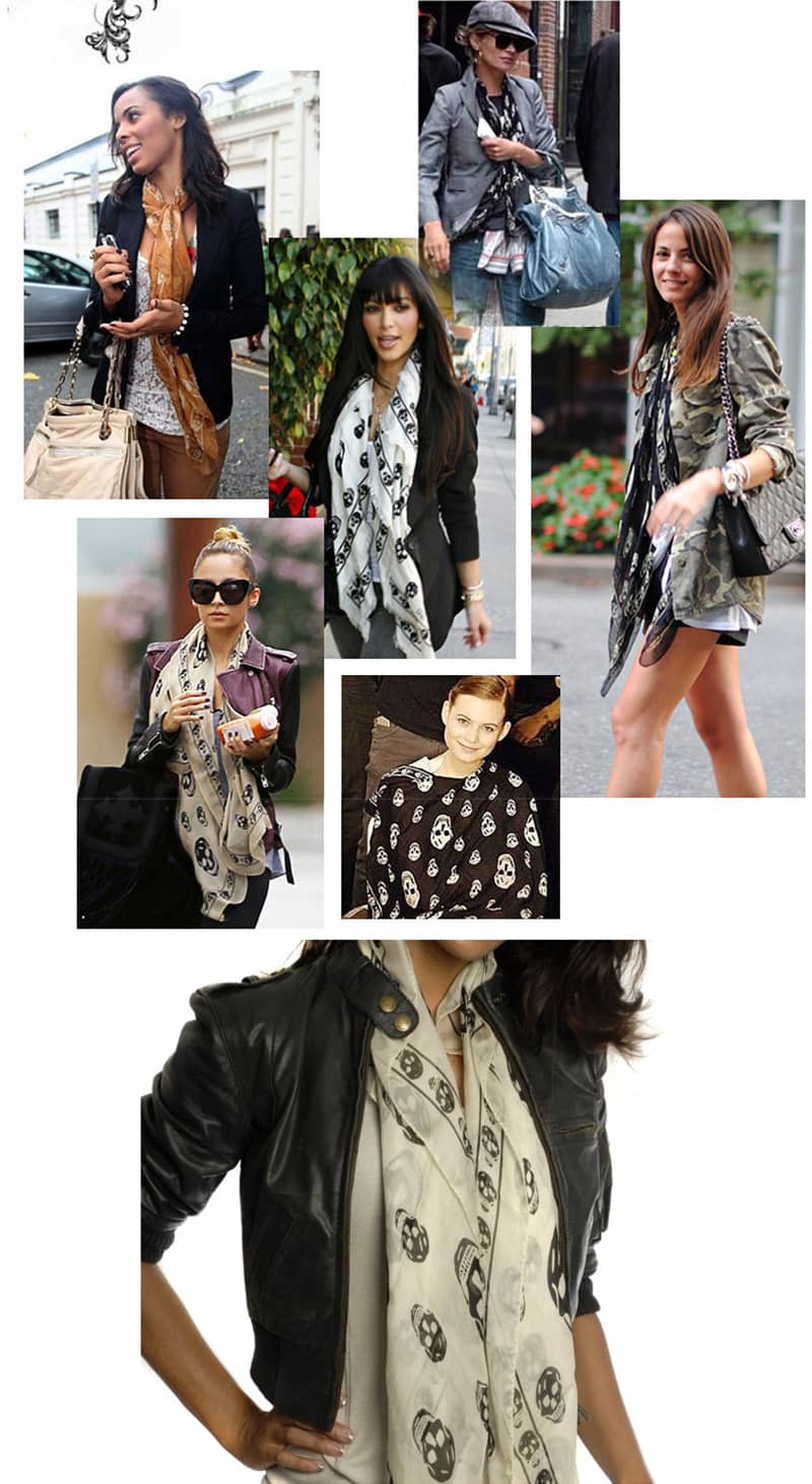 Classic skull silk big square scarf - 135*135cm