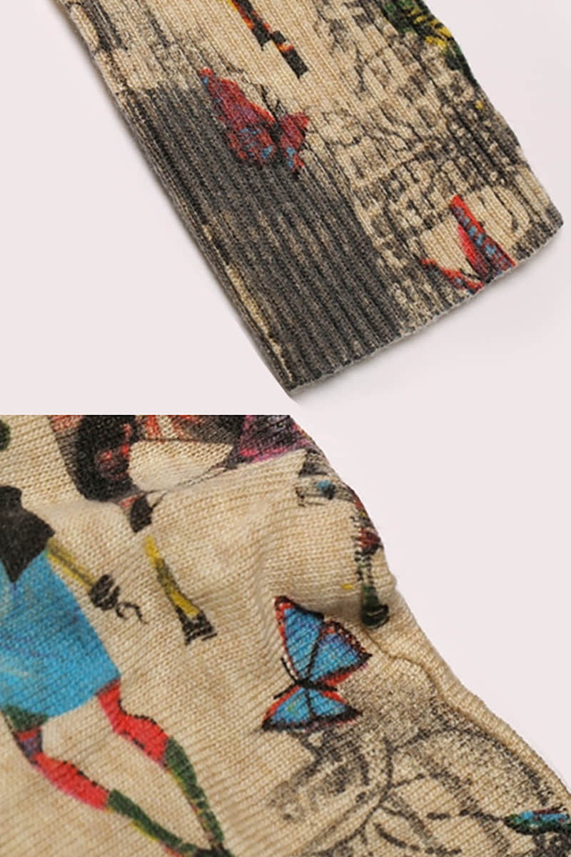 Loose and simple printed sweater | IFAUN