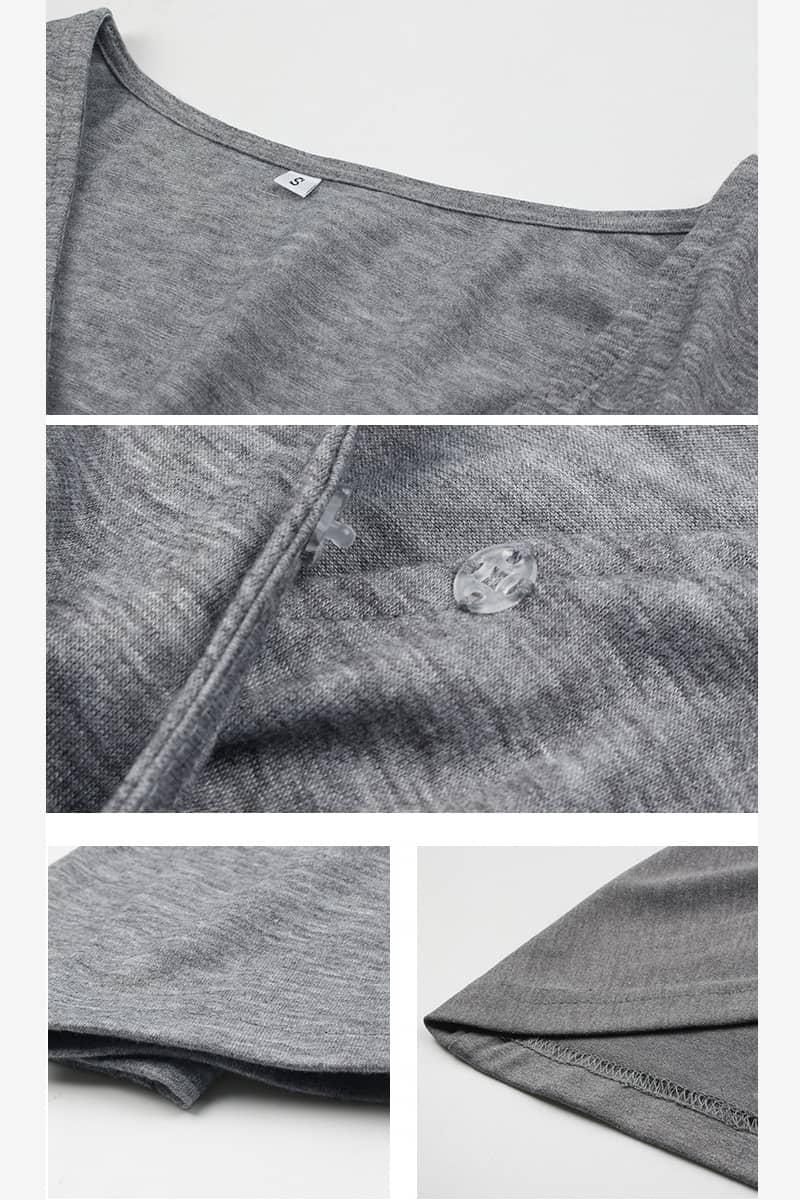 Spring and Autumn Long Sleeve V-Neck Dress | IFAUN