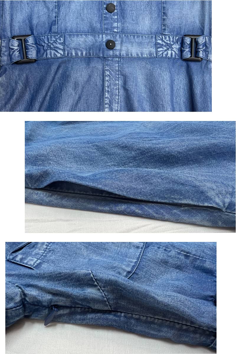 V-neck dress retro waist slim Tencel denim dress