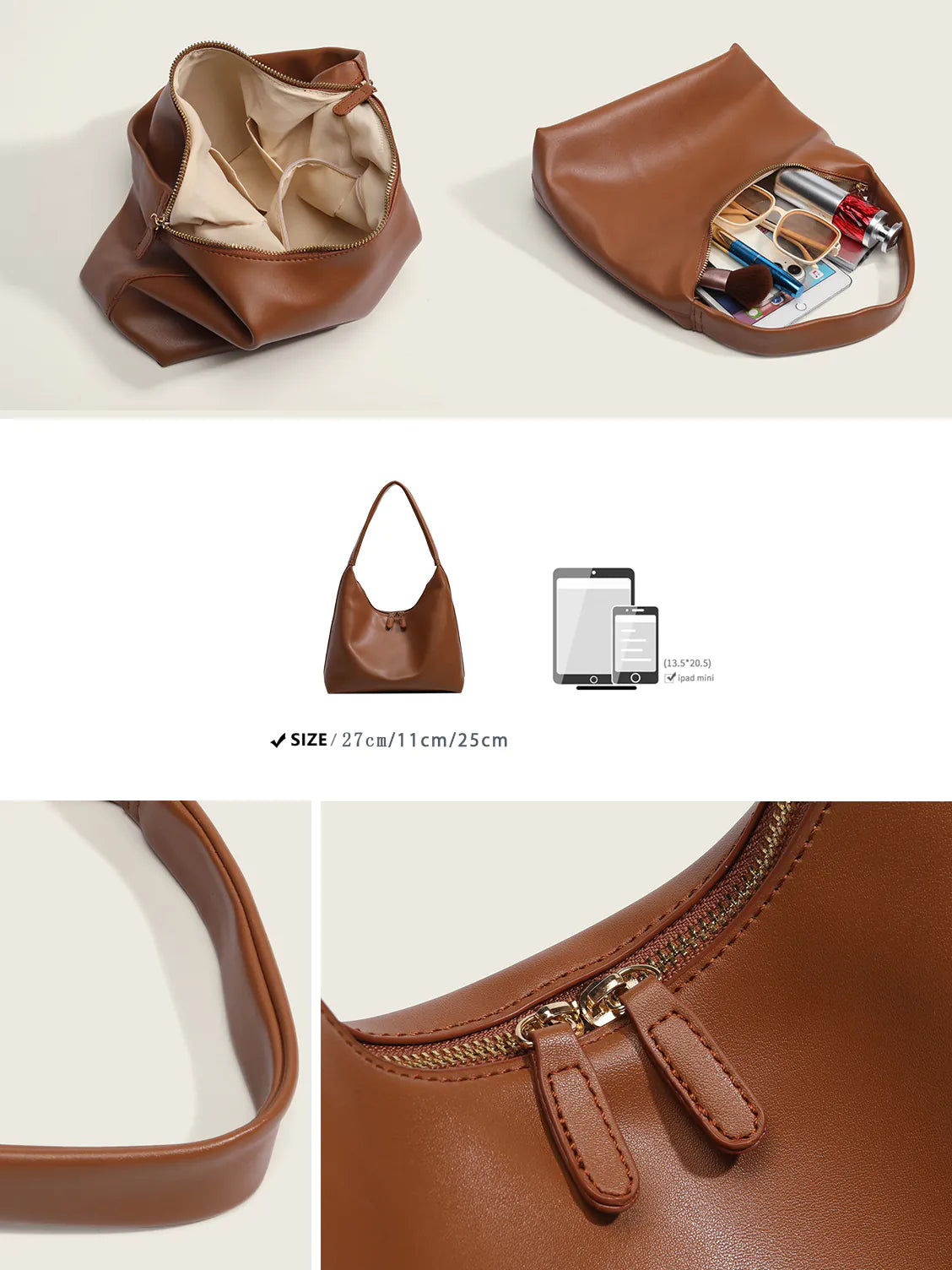 Simple Soft PU Shoulder Tote Bag