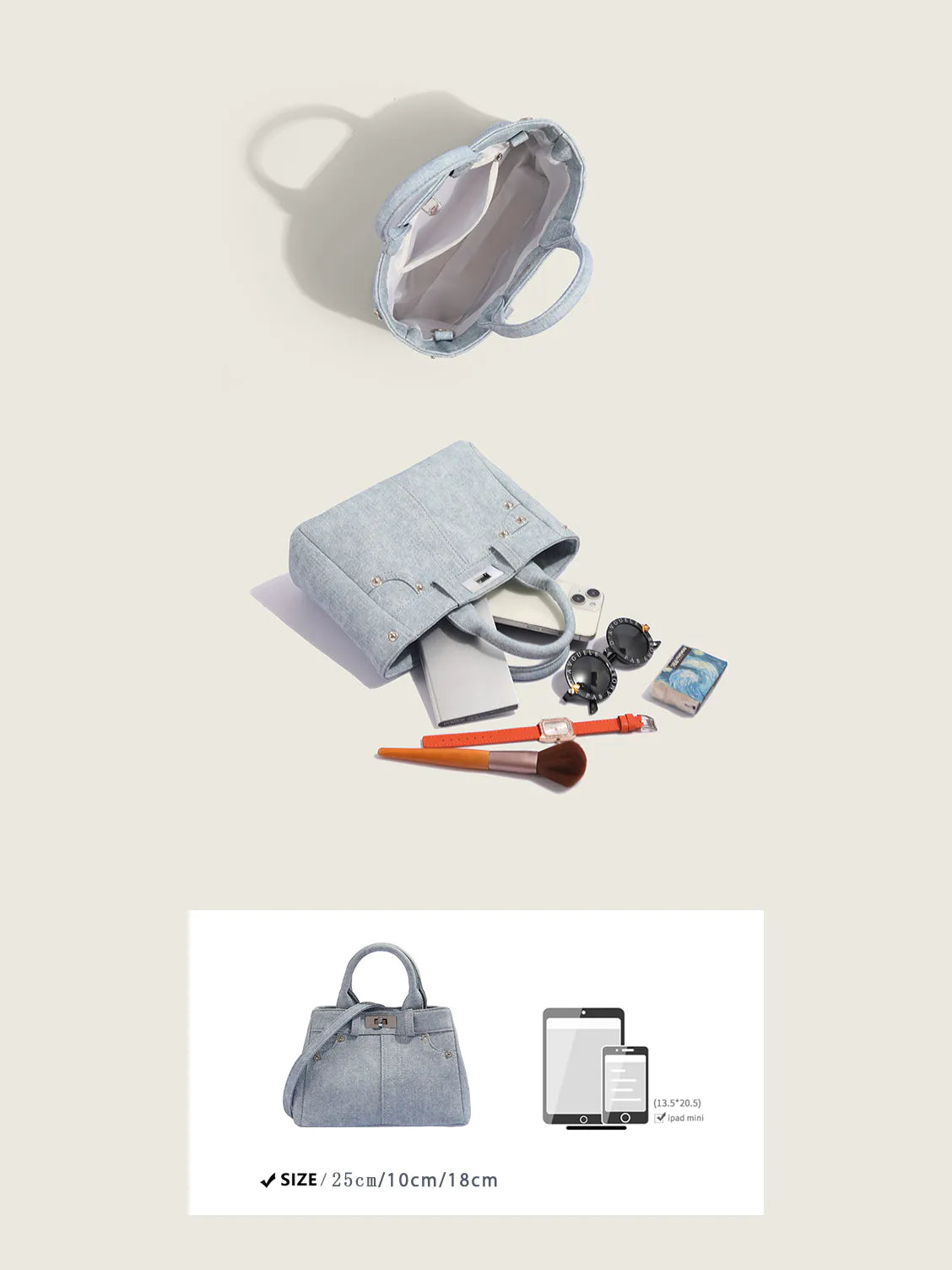 All-match denim cross-body bag handbag