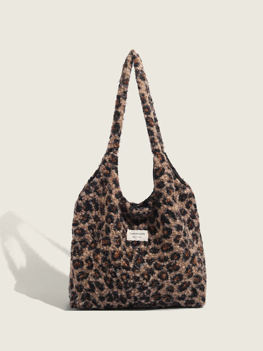 Large-capacity One-Shoulder Plush Tote Bag