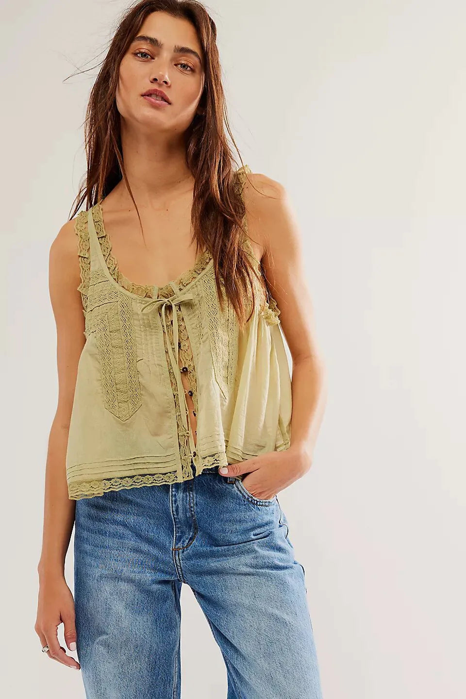 Plain Lace Tank Top