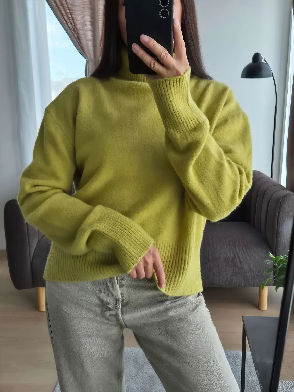 Women's Lazy Style Turtleneck Knit Sweater