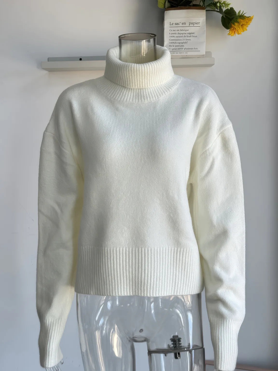 Women's Lazy Style Turtleneck Knit Sweater