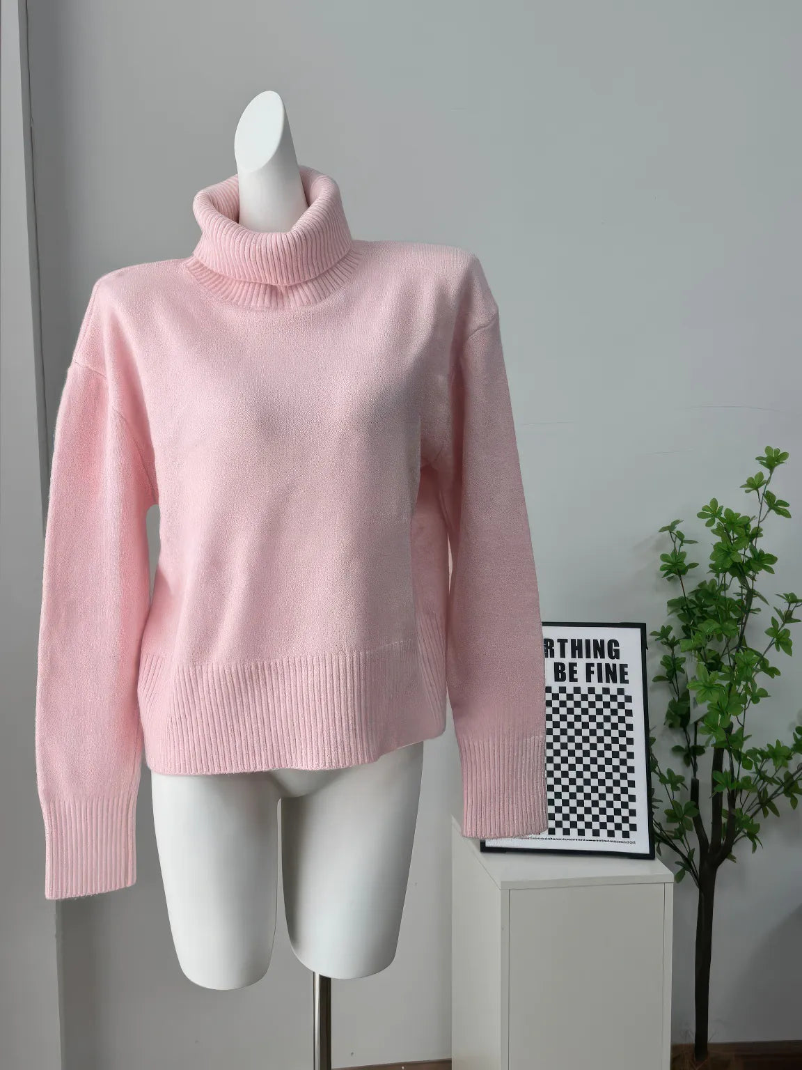 Women's Lazy Style Turtleneck Knit Sweater