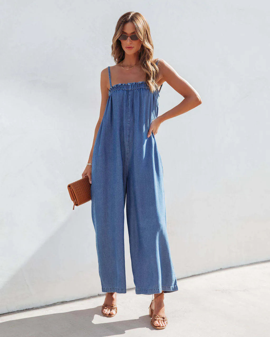 Women's Suspender Wide-leg Jumpsuit