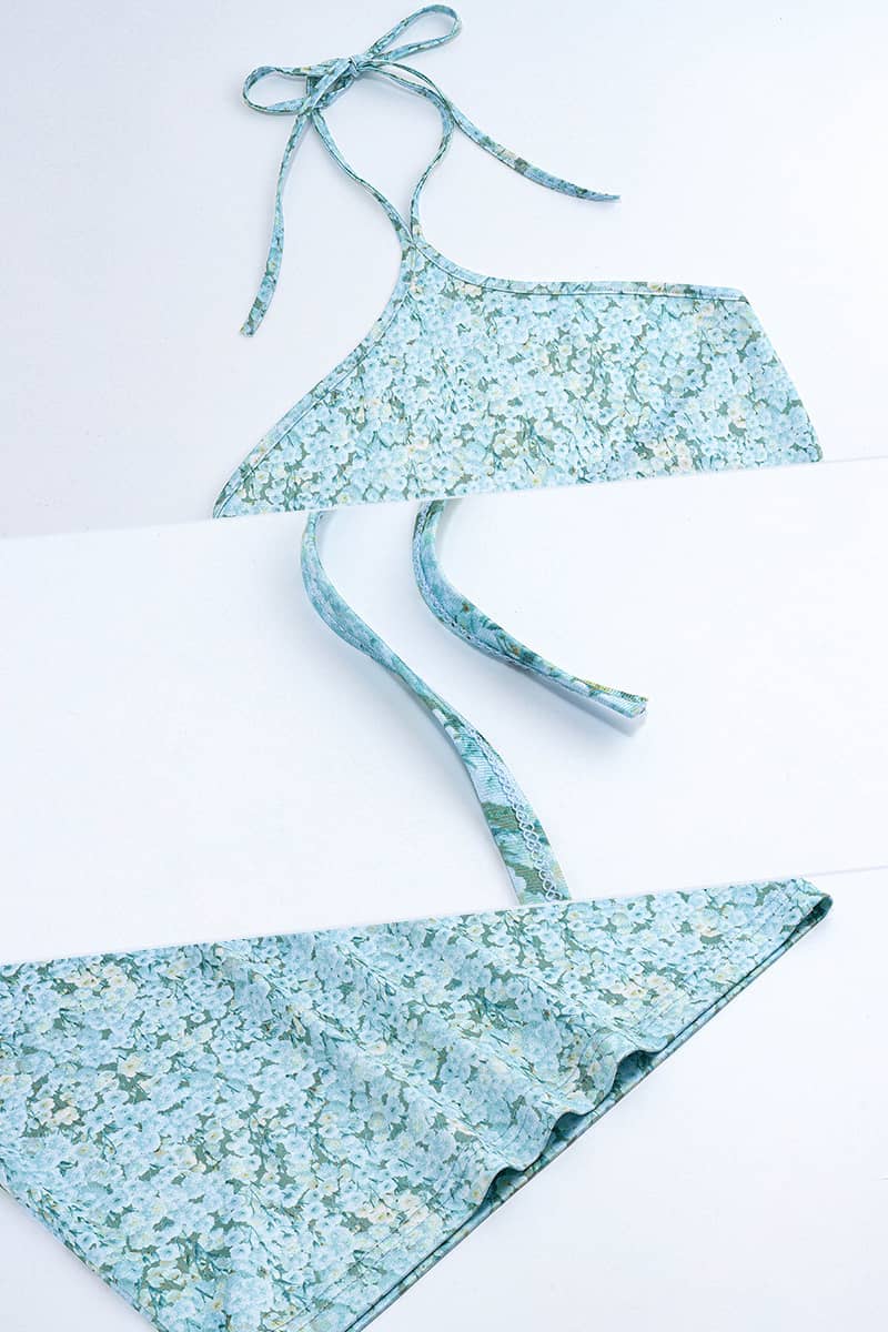 Slim Floral Halter Neck Backless Dress