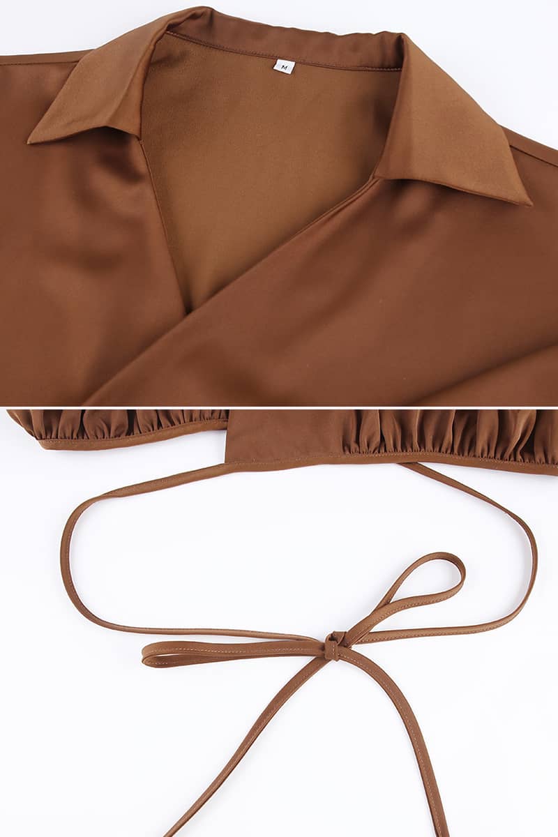 Silk-like Satin Skirt Suit Set