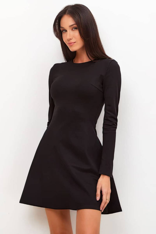 black slim fit satin dress IFAUN black slim fit satin dress IFAUN