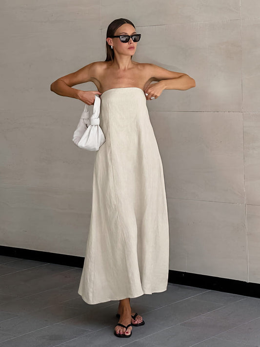 Tube top high waist dress