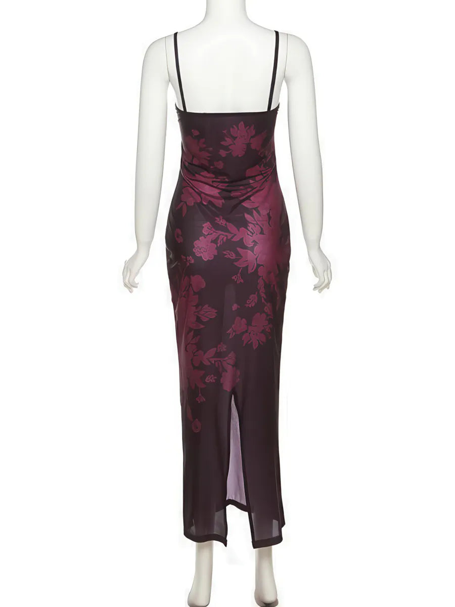 Sling Lace Slim Printed Lace Dress