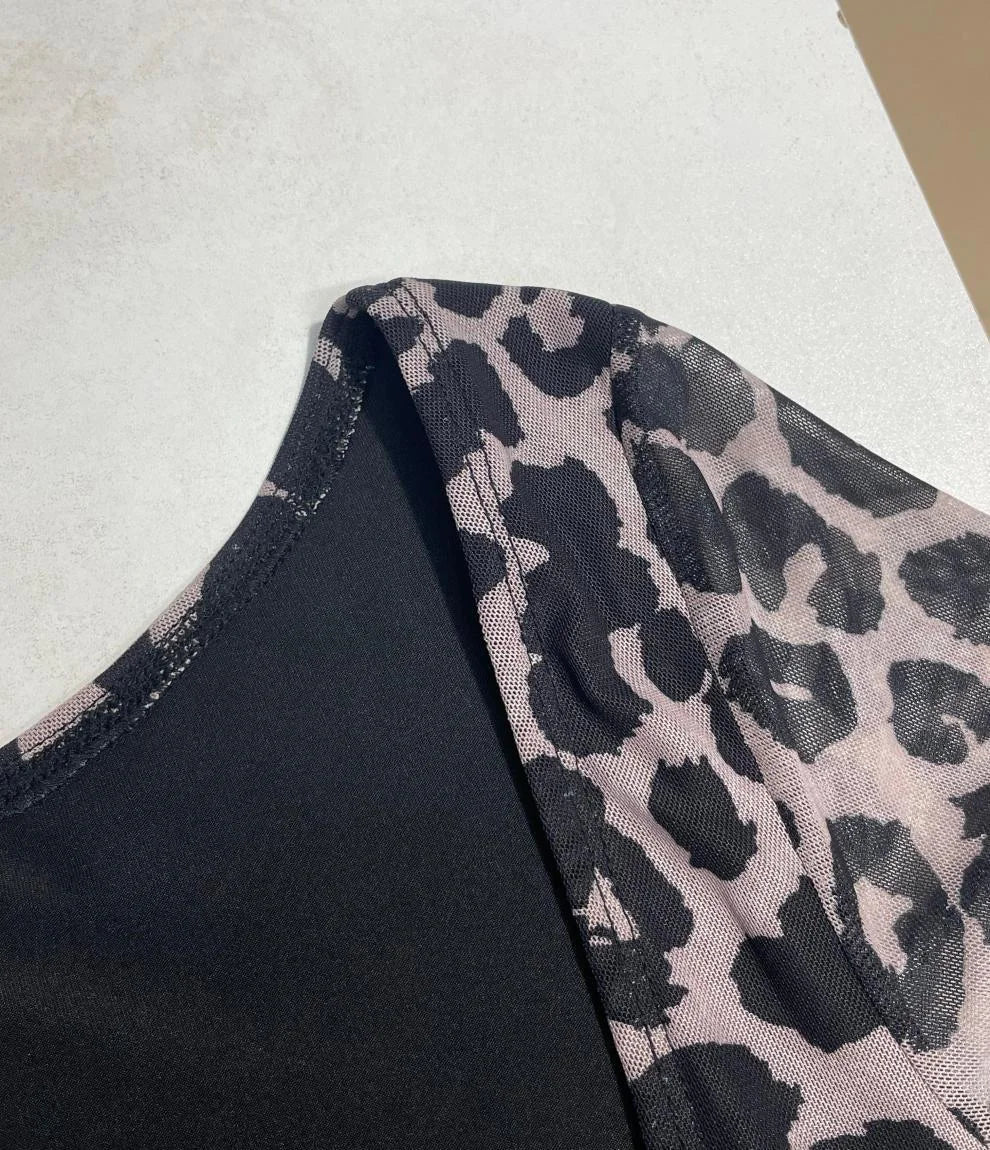 Printed Leopard Print Backless Dress