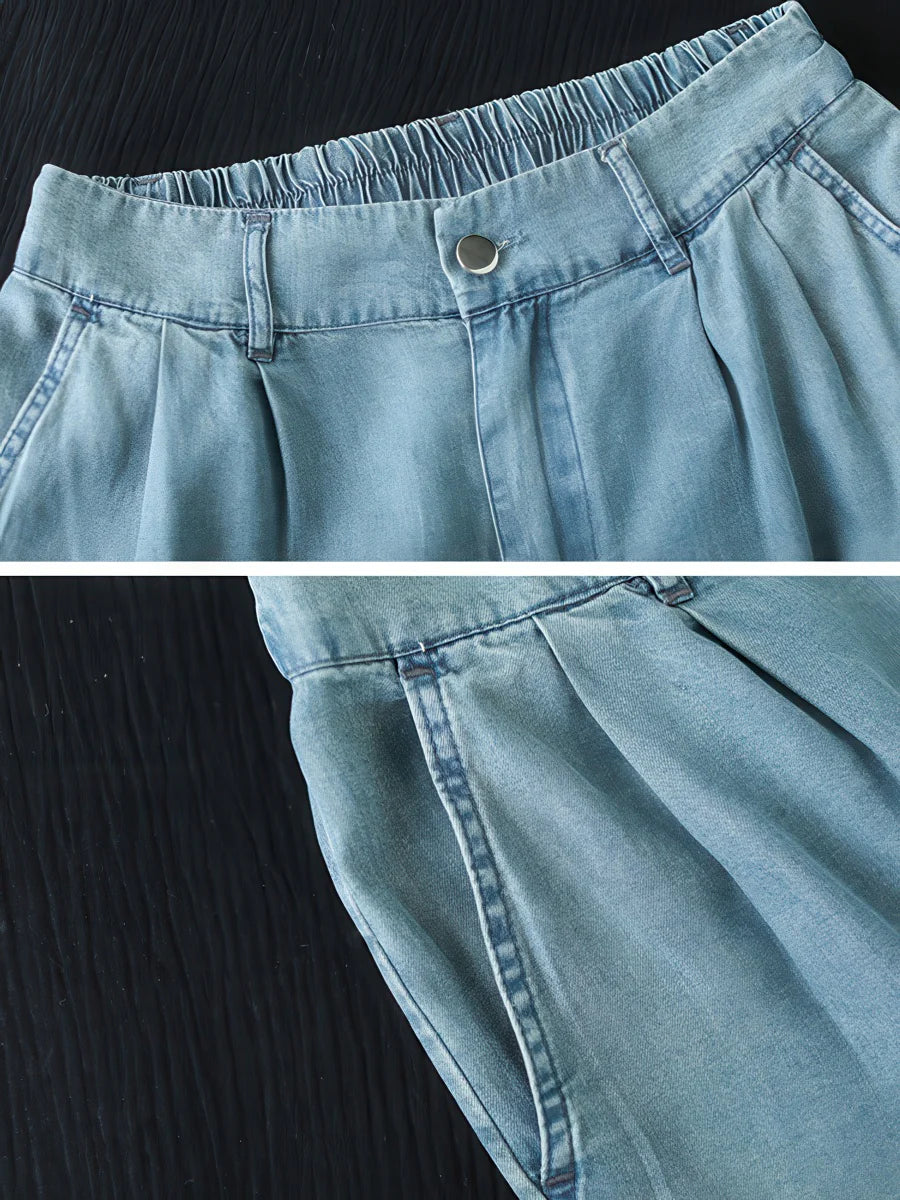 Solid Color Cool Straight Jeans for Women