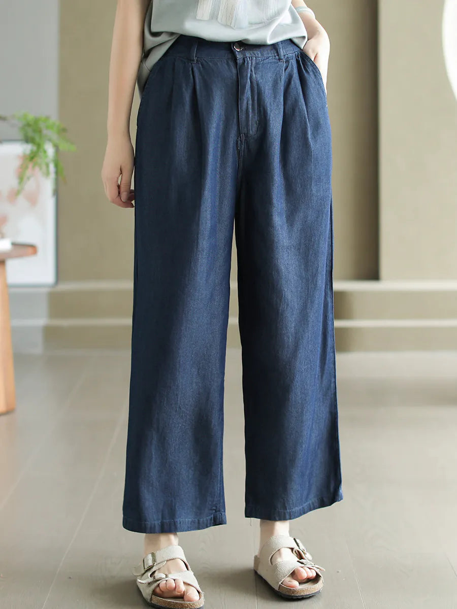 Solid Color Cool Straight Jeans for Women