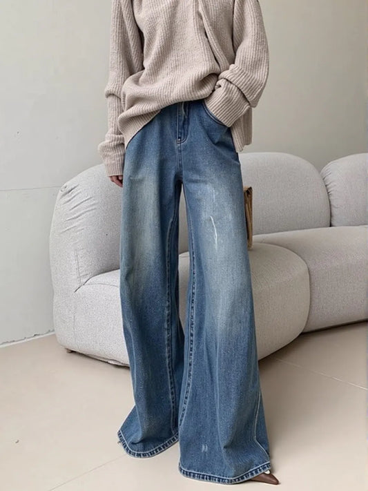 Unique Trendy Loose Wide-Leg Jeans for Women