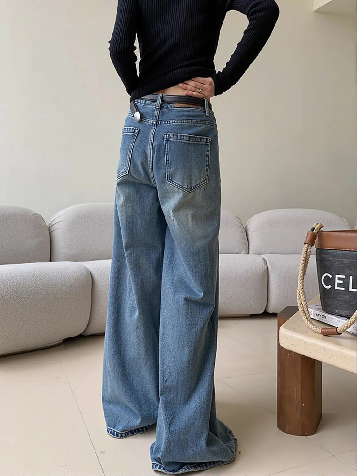 Unique Trendy Loose Wide-Leg Jeans for Women