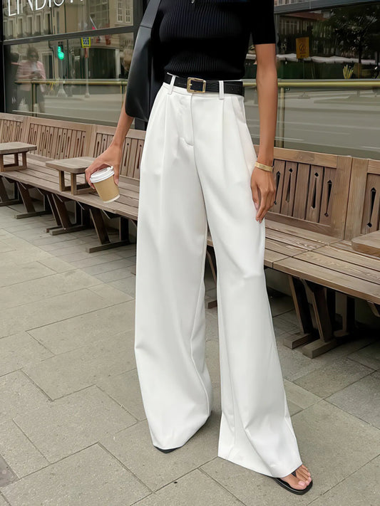 High-Waisted Simple Casual Pants for Women