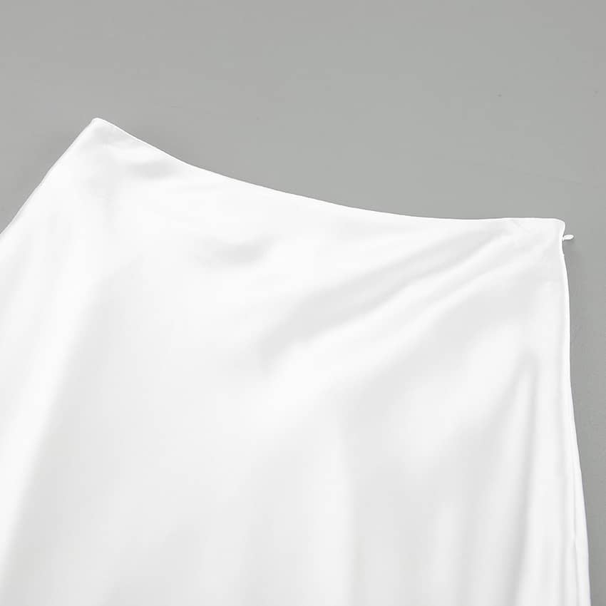 Satin slim fit fishtail skirt