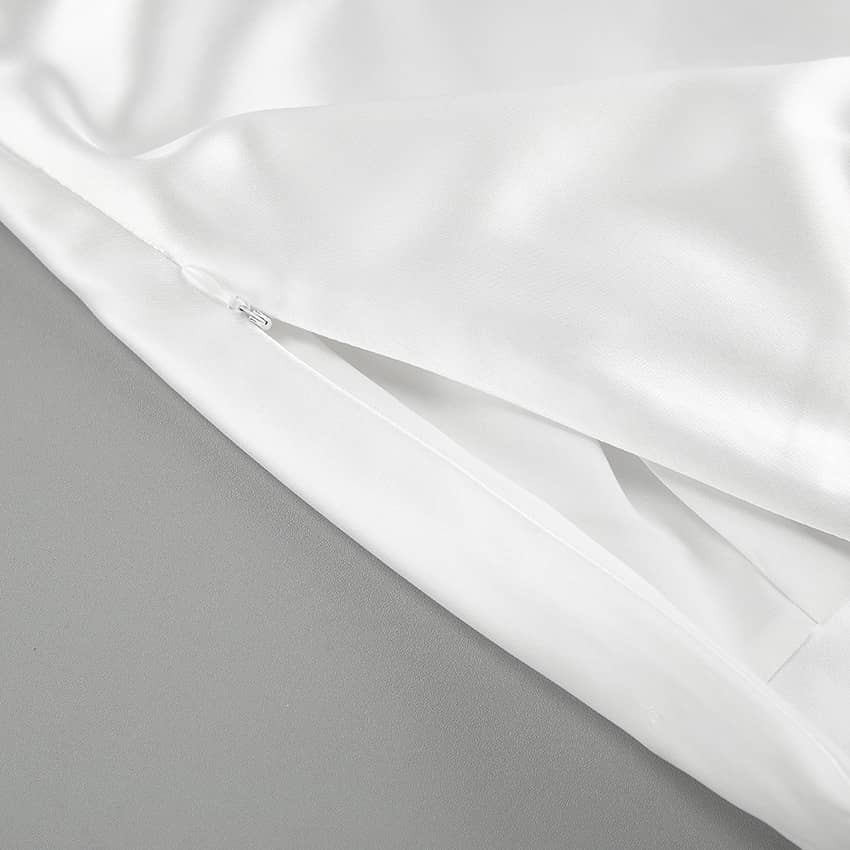 Satin slim fit fishtail skirt