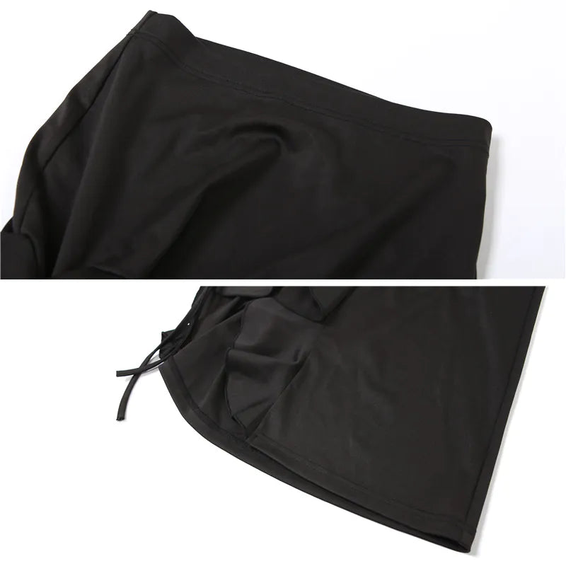 High Waist Hip Slit Irregular Skirt