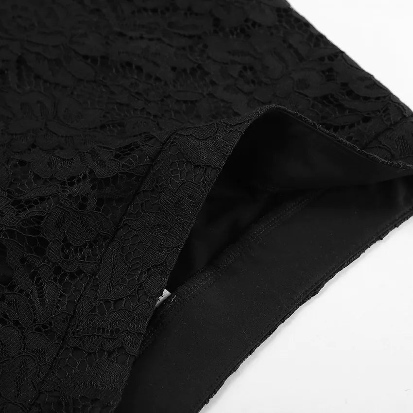 Black Lace See-through Skirt