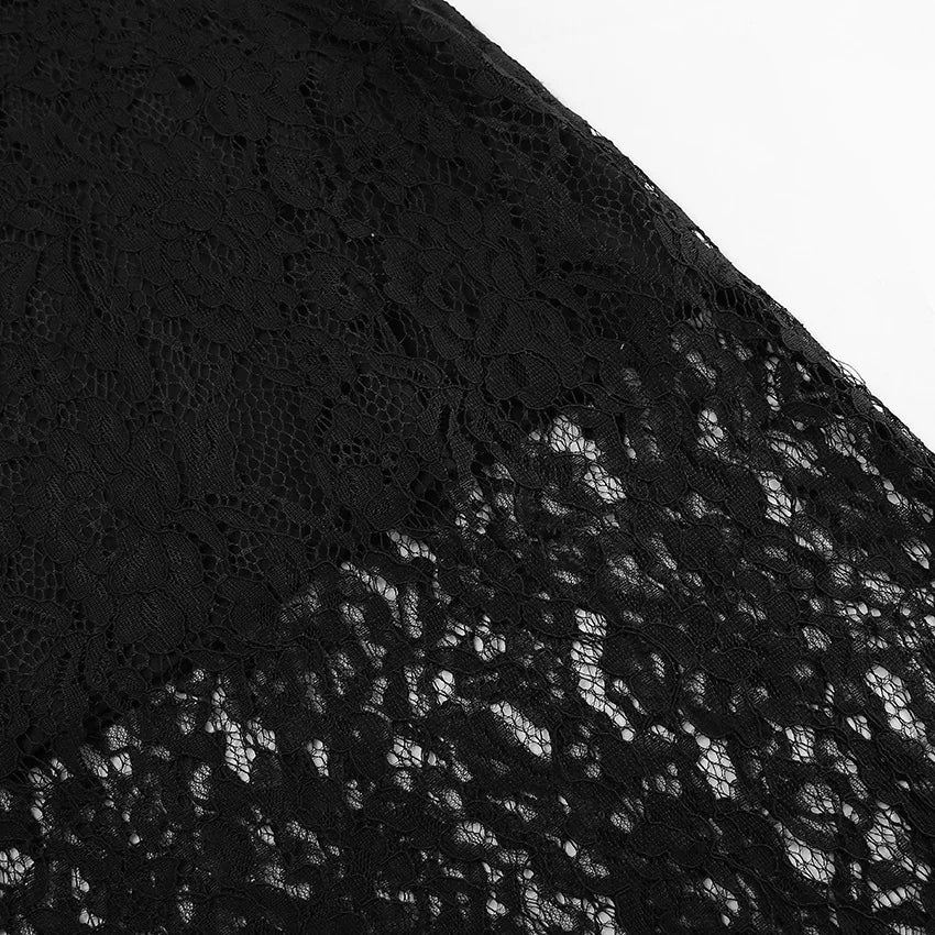 Black Lace See-through Skirt