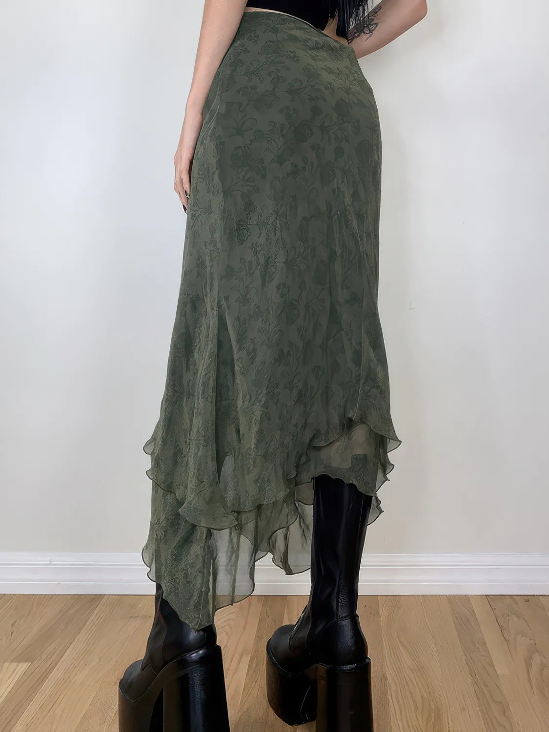 Chiffon Irregular Print Skirt