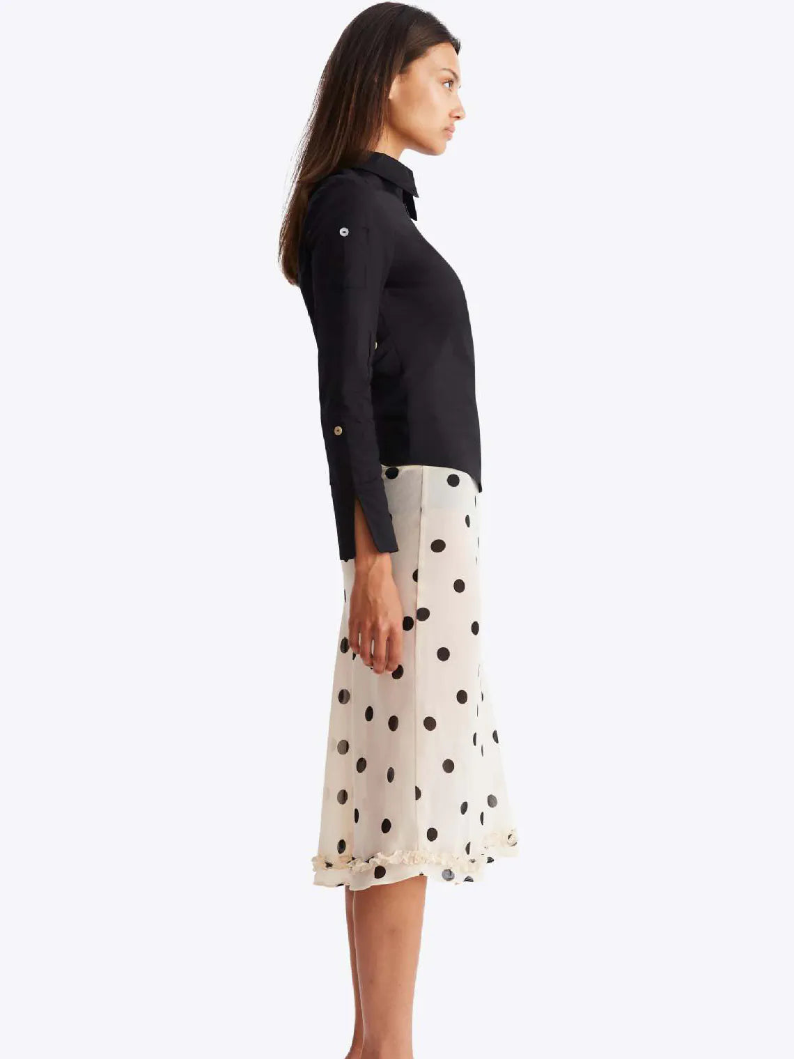 High-Waisted Polka Dot Skirt