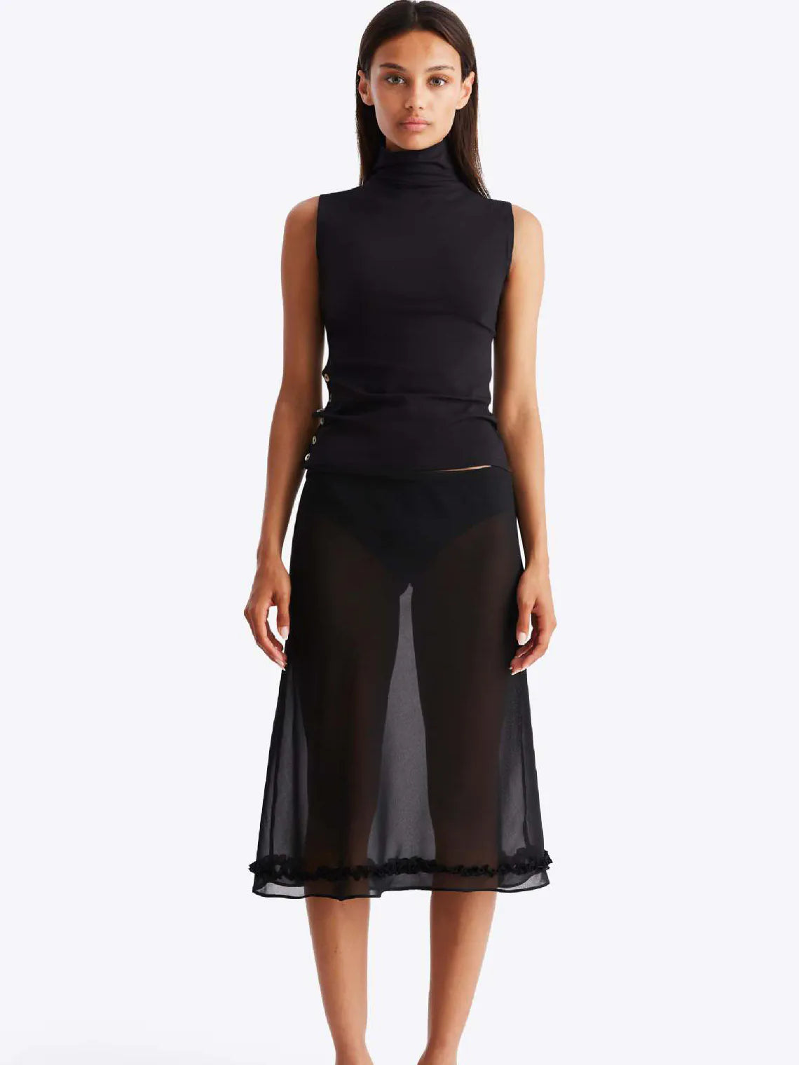 High-Waisted Polka Dot Skirt