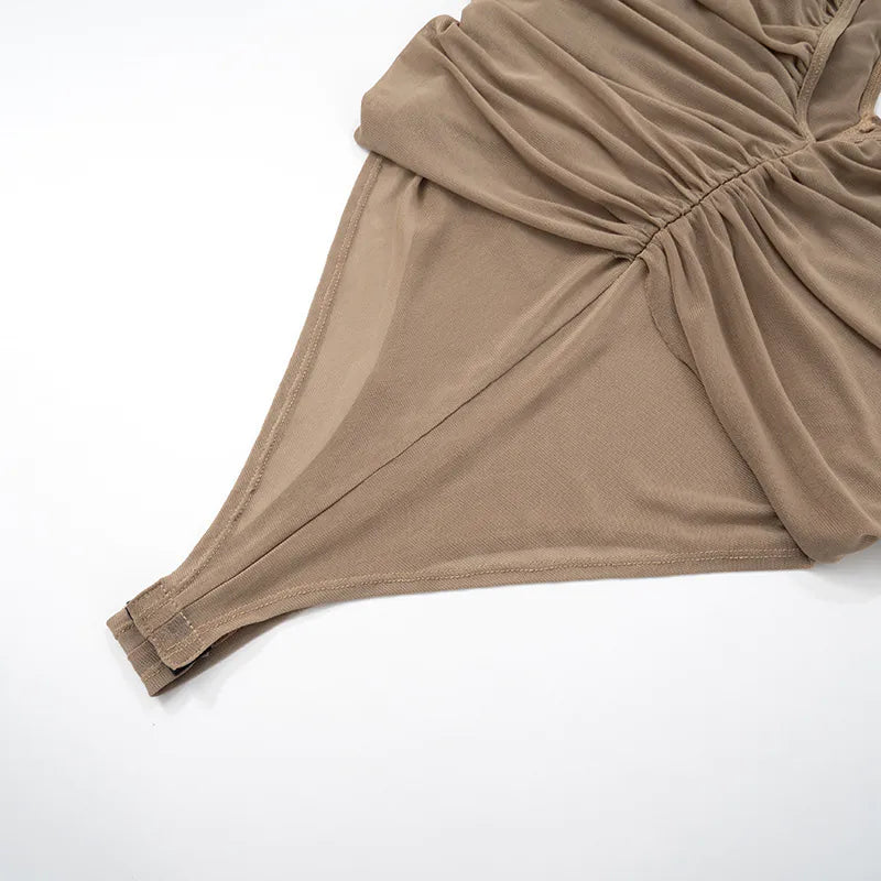 Chiffon Shirred Miniskirt Set