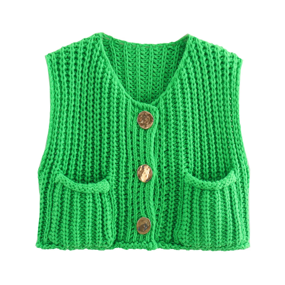 Sleeveless Short Knit Cardigan for Women