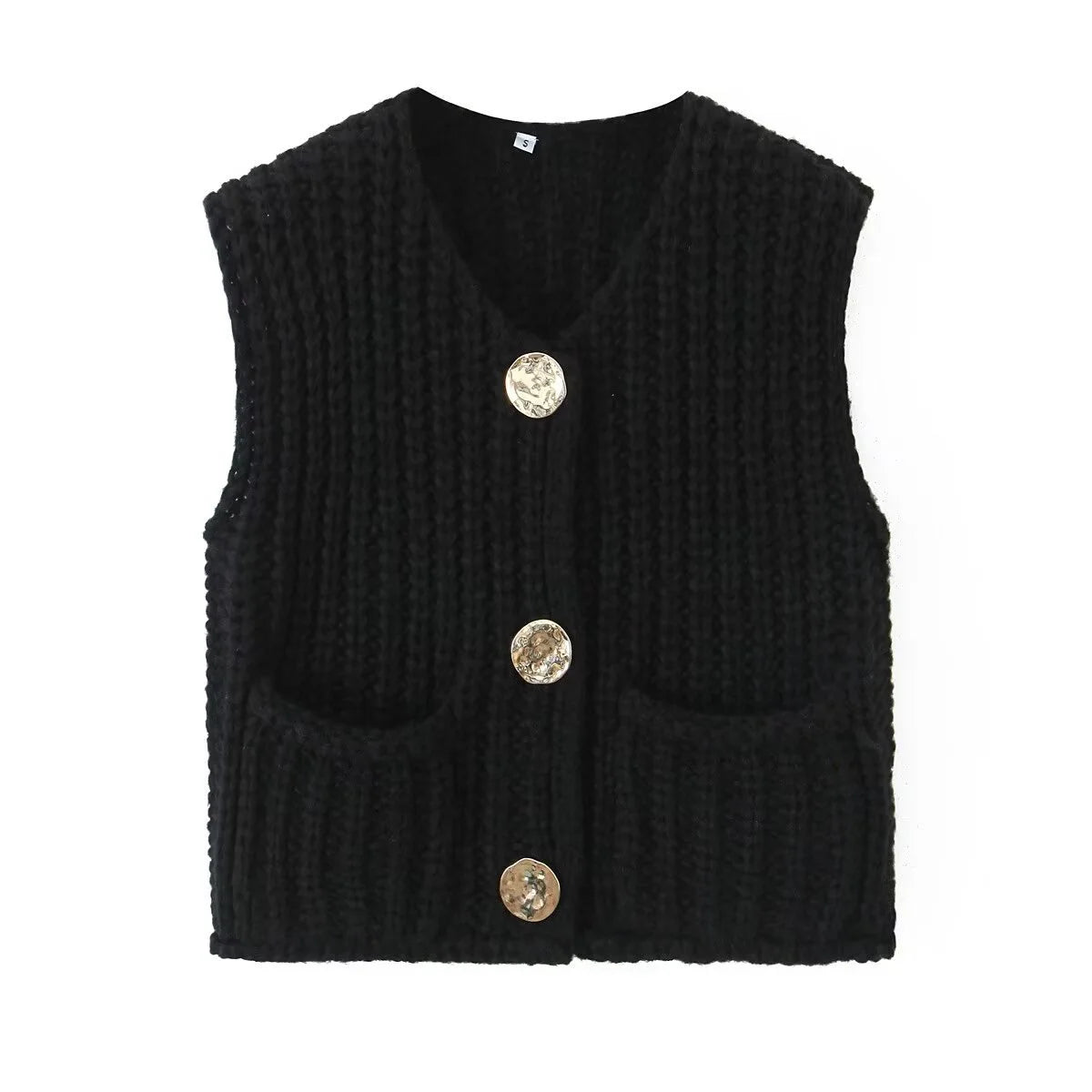 Sleeveless Short Knit Cardigan for Women