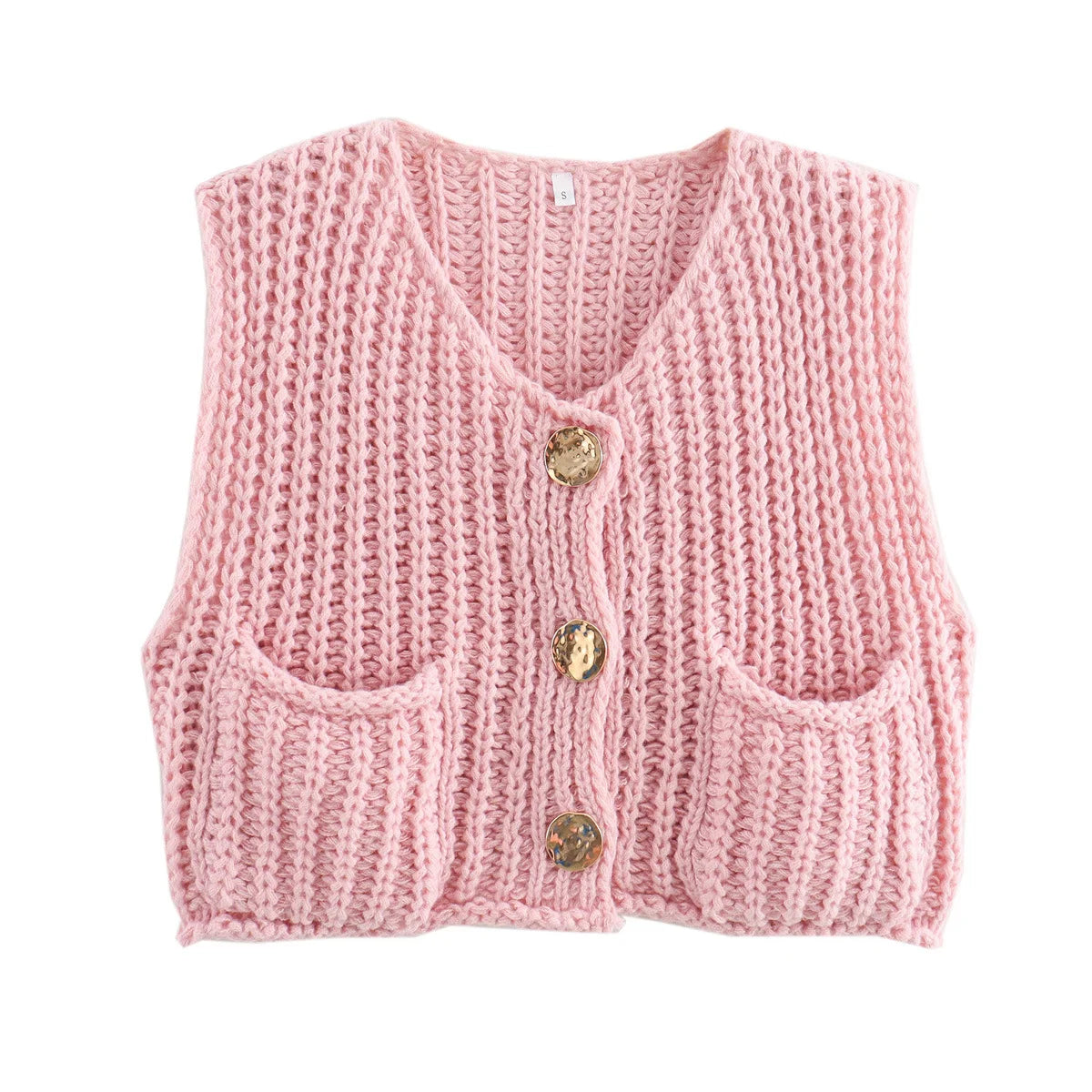 Sleeveless Short Knit Cardigan for Women