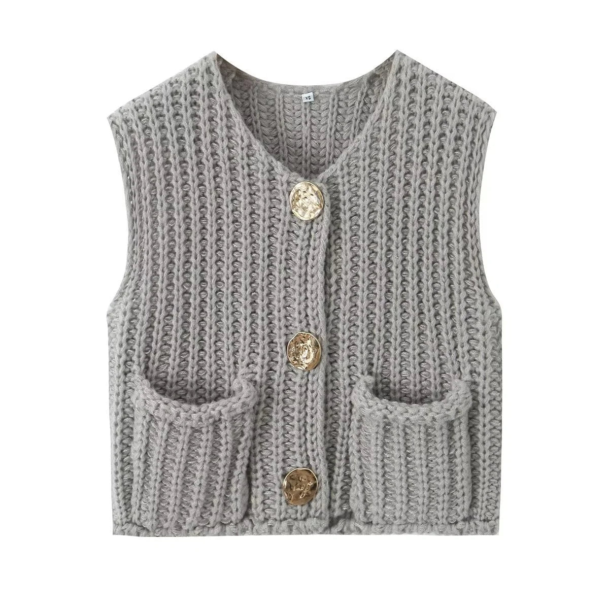 Sleeveless Short Knit Cardigan for Women