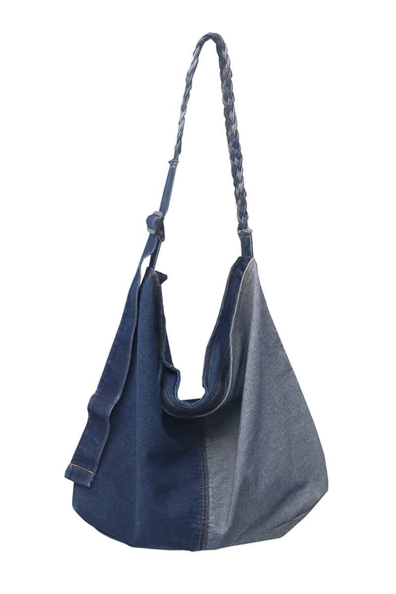 Large capacity crossbody denim bag for lazy style