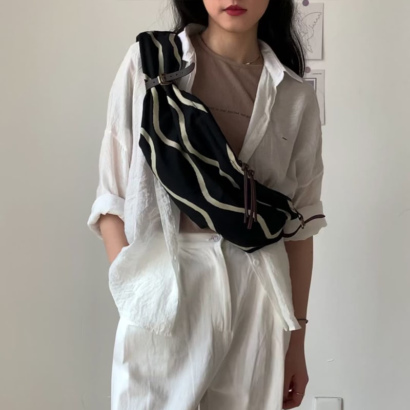 Casual chest bag simple canvas shoulder bag backpack