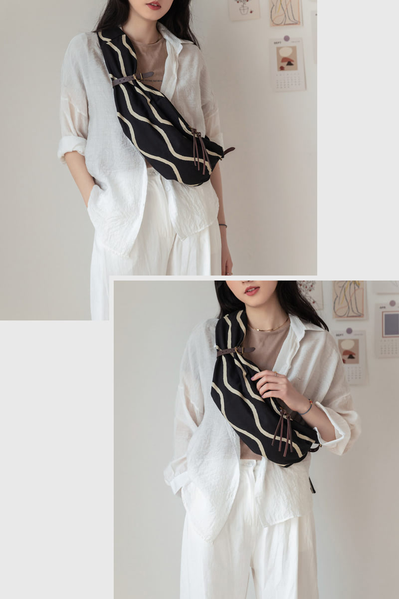 Casual chest bag simple canvas shoulder bag backpack