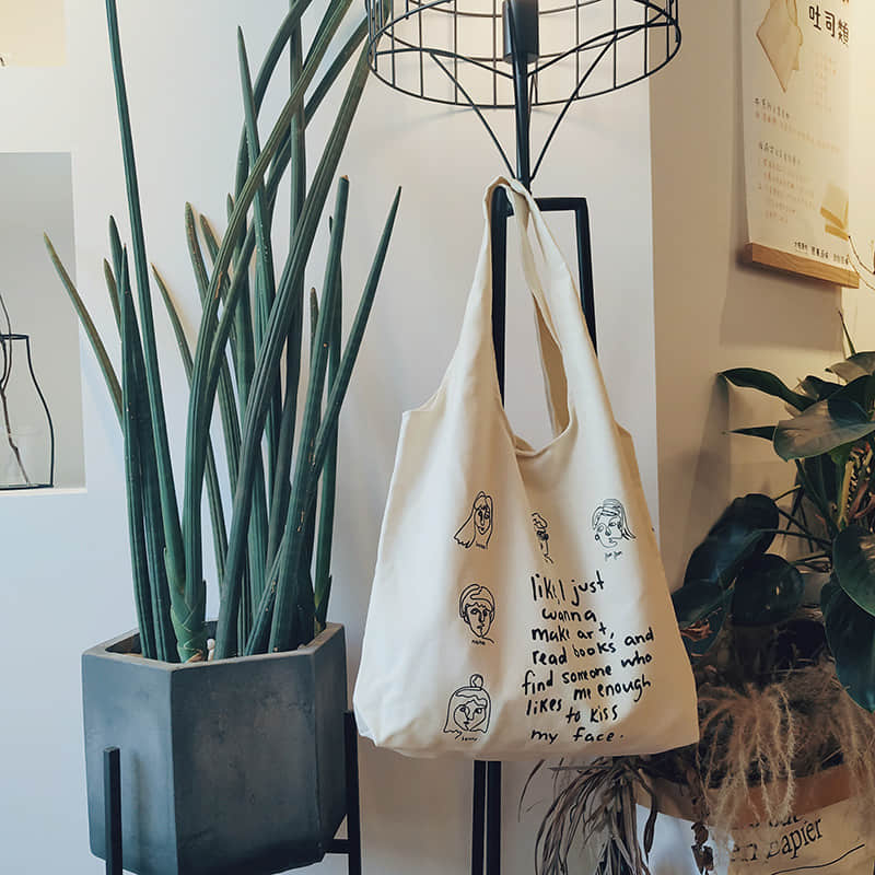 Retro canvas bag women's large capacity tote bag  | IFAUN