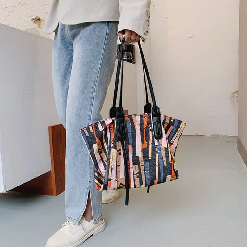 Women's bag large capacity one-shoulder tote bag Oxford fabric large bag  | IFAUN